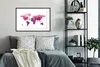 MuchoWow® Gerahmtes Poster Weltkarte - Rosa - Kompass 90x60 Produktbild-Vorschau 2