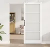 Desgin Schiebetür mit Zubehör-Set Weiß 93x211 cm Massivholz Produktbild-Vorschau 3