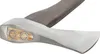 Close-up of the head of an axe, showing the metal blade and the wooden handle insertion point. Produktbild-Vorschau