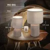 Nachttischlampe E14 Stoffschirm Tischlampe Kabelschalter Produktbild-Vorschau 7
