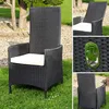 Chaise de jardin en poly rotin réglable Fauteuil relax noir Voir les images du produit 5