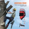 A person is climbing a tree using climbing spikes, with a product diagram shown on the right. Anteprima dell’immagine prodotto