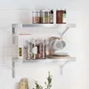 vidaXL Nástěnné police 2 ks 50x23,5 cm stříbrná nerezová Náhled obrázku produktu 2