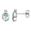 JOBO Ohrstecker 585 Gold Weißgold 2 Diamanten 2 Aquamarine Produktbild-Vorschau 2