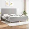 vidaXL Bettgestell ohne Matratze Hellgrau 180x200 cm Stoff Produktbild-Vorschau 2