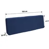A dark blue cushion with dimensions indicated by measurement lines and text. Produktbild-Vorschau