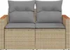 vidaXL Gartensofa mit Kissen 2-Sitzer Beige Poly Rattan Produktbild-Vorschau 4