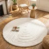 Volero - Hochflor Teppich Rund - Carvy Curves Creme - Ø 120 Produktbild-Vorschau 1