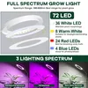 A collage of images showing a grow light and its features, including a diagram of the LED rings and three different lighting spectrums applied to plants. Náhľad obrázku produktu