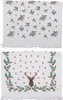 Clayre & Eef Gästehandtuch 2er Set 40x66 cm Weiß Rot Produktbild-Vorschau 1