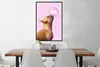 MuchoWow® Gerahmtes Poster Hund - Tiere - Kaugummi - Rosa Produktbild-Vorschau 2