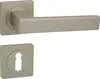 A door handle set with a square rosette and a keyhole plate, shown against a white background. Produktbild-Vorschau