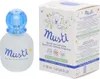A bottle of Musti Eau de Soin Delicate Fragrance next to its packaging. Podgląd zdjęcia produktu