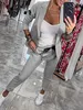 ASKSA Damen Lange aermel Zweiteiler Elegant Business Anzug Produktbild-Vorschau 2