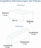 Diagrams showing approximate package dimensions for two different packaging configurations. Produktbild-Vorschau