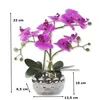 Kunst-Pflanze Orchidee ovaler Topf silber hochglanz und Produktbild-Vorschau 3
