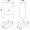 Kommode – Weiß 40x76,8x106,6h cm Produktbild-Vorschau 3