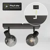 hoftronic LED-Deckenleuchte 2 Spots Rauchglas Schwarz E14 Produktbild-Vorschau 5