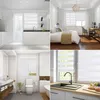 Collage of four different interior scenes: a kitchen, a bedroom, a bathroom, and a kitchen sink area, all featuring windows with roller blinds. Podgląd zdjęcia produktu
