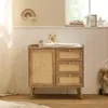 CALICOSY - Commode 1 porte 3 tiroirs avec façades en rotin Voir les images du produit 4