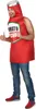A man wearing a ketchup bottle costume and jeans, posing with thumbs up. Produktbild-Vorschau