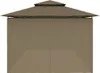 vidaXL Pavillon mit Vorhängen 600x298x270 cm Taupe 180 g/m² Produktbild-Vorschau 4
