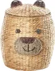 A woven basket shaped like a bear's head with ears, eyes, and a nose. Produktbild-Vorschau