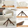 Lot de 2 chaises pivotantes rétro, en velours côtelé blanc Voir les images du produit 10