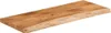 A rectangular wooden tabletop with a live edge is shown against a white background. Produktbild-Vorschau