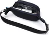 An open navy blue hip pack with various items inside, shown against a white background. Produktbild-Vorschau