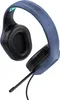 A blue gaming headset with black earcups is shown against a white background. Voir les images du produit
