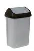 A light gray trash can with a black and gray lid, shown against a white background. Náhľad obrázku produktu