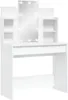 A white vanity table with a lighted mirror and shelves. Náhľad obrázku produktu