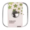 A square glass pot lid with a silver handle and a white paper tag with green stars and product information. Anteprima dell’immagine prodotto