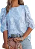 ASKSA Damen Bluse Elegant Chiffon Shirt Rundhal Hemd Sommer Produktbild-Vorschau 2