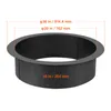 A black metal fire pit ring with dimensions indicated by text overlays. Voir les images du produit