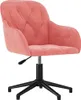 vidaXL Kancelárska stolička Swivel Pink Velvet Náhľad obrázku produktu 1