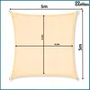 Tenda da sole Zolta Tenda impermeabile quadrata 5x5 m - Anteprima dell’immagine prodotto 17