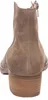 The back view of a brown suede ankle boot with a wooden-effect heel. Anteprima dell’immagine prodotto