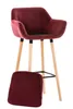 Barhocker HLO-CP19 Samt  rot Produktbild-Vorschau 2