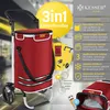A marketing image showcasing a red KESSER shopping trolley with various features highlighted. Produktbild-Vorschau