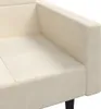 Schlafsofa 2-Sitzer mit 2 Kissen Creme Samt Produktbild-Vorschau 7
