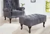 Podnožka CHESTERFIELD ze starožitného mikrovlákna šedá Náhled obrázku produktu 4