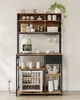 A coffee bar/kitchen storage unit with a coffee maker, mugs, a mini-fridge, and various coffee-related items. Náhled obrázku produktu