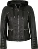 Bruno Banani - Damen Lederjacke Lammnappa Kapuze schwarz : Produktbild-Vorschau 1