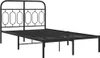 vidaXL Bettgestell mit Kopfteil Metall Schwarz 120x200 cm Produktbild-Vorschau 3