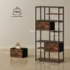 HOMCOM Standregal Bücherregal mit 2 Stoffschubladen 9 Produktbild-Vorschau 3