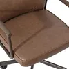 A close-up view of the seat and armrest of a brown office chair. Náhľad obrázku produktu