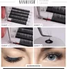 Collage of images showing steps for applying eyelash extensions and the final result. Produktbild-Vorschau