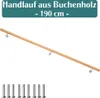 Handlauf Buche 200 cm lang mit 9 Montagedübeln Náhľad obrázku produktu